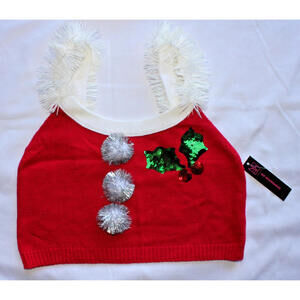 No Boundaries Women's Christmas Sweater Tank Top Size S(3-5)